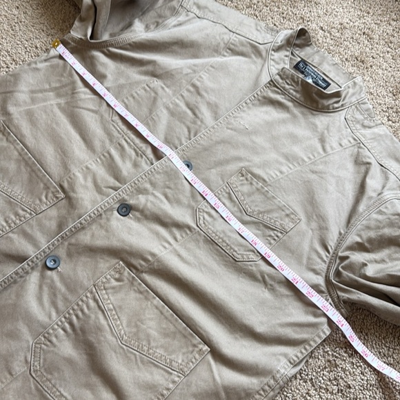 NEW J.Peterman Company Tan Chore Barn Jacket Safari Cotton Blazer Lightweight - Picture 4 of 9